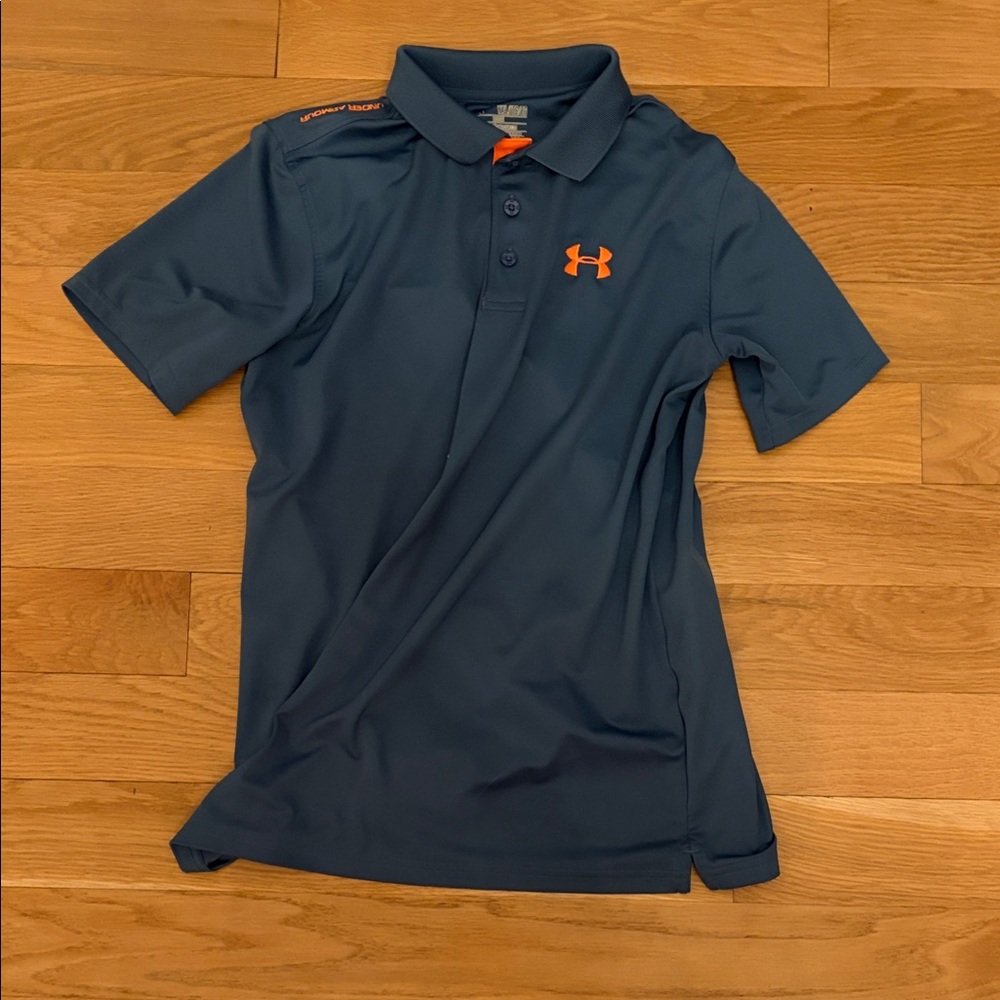 Under Armour Kids Navy and Orange Polo